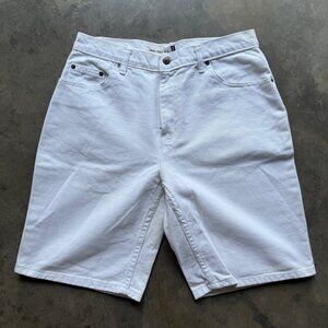 Canyon River Blues denim Flat Front Shorts Mens Actual 32x10 White Cotton Zip